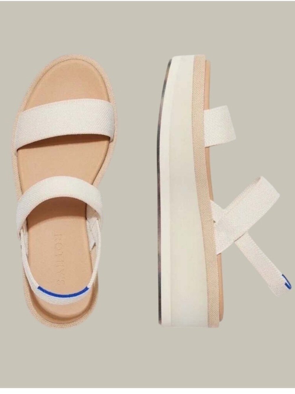 Rothy's The lightweight wedge sandal Salt 9.5 NEW